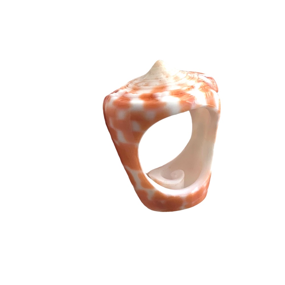 Natural Carved Seashell Ring Vacation Beach Wear Women’s Ring Jewelry Nautical